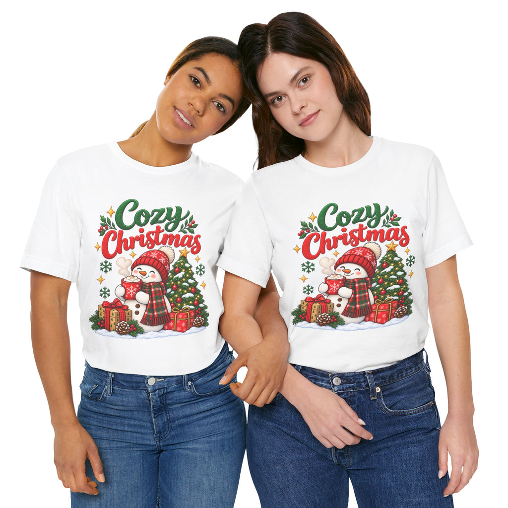 Cozy Christmas Snowman T-Shirt, Unisex Holiday Graphic Tee, Christmas Gift, S–3XL
