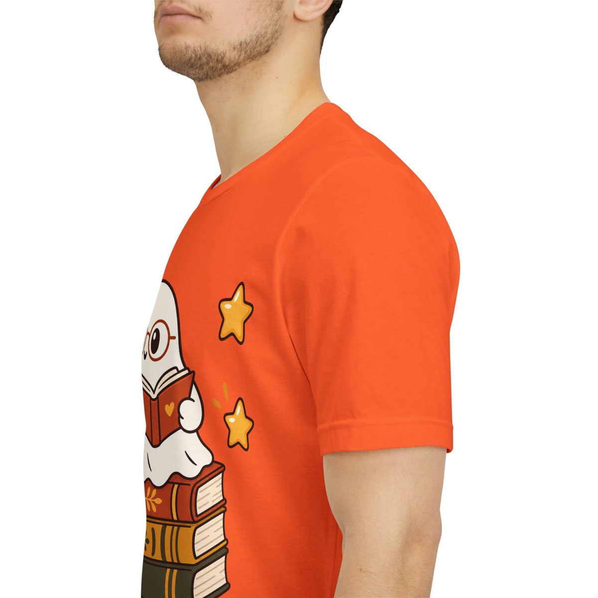Bookworm Ghost Tee — Cute Reading Ghost with Glasses & Books Shirt