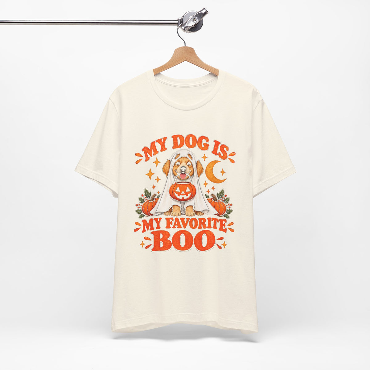 Unisex My Dog Is My Favorite Boo Shirt | Cute Ghost Dog Halloween Tee -