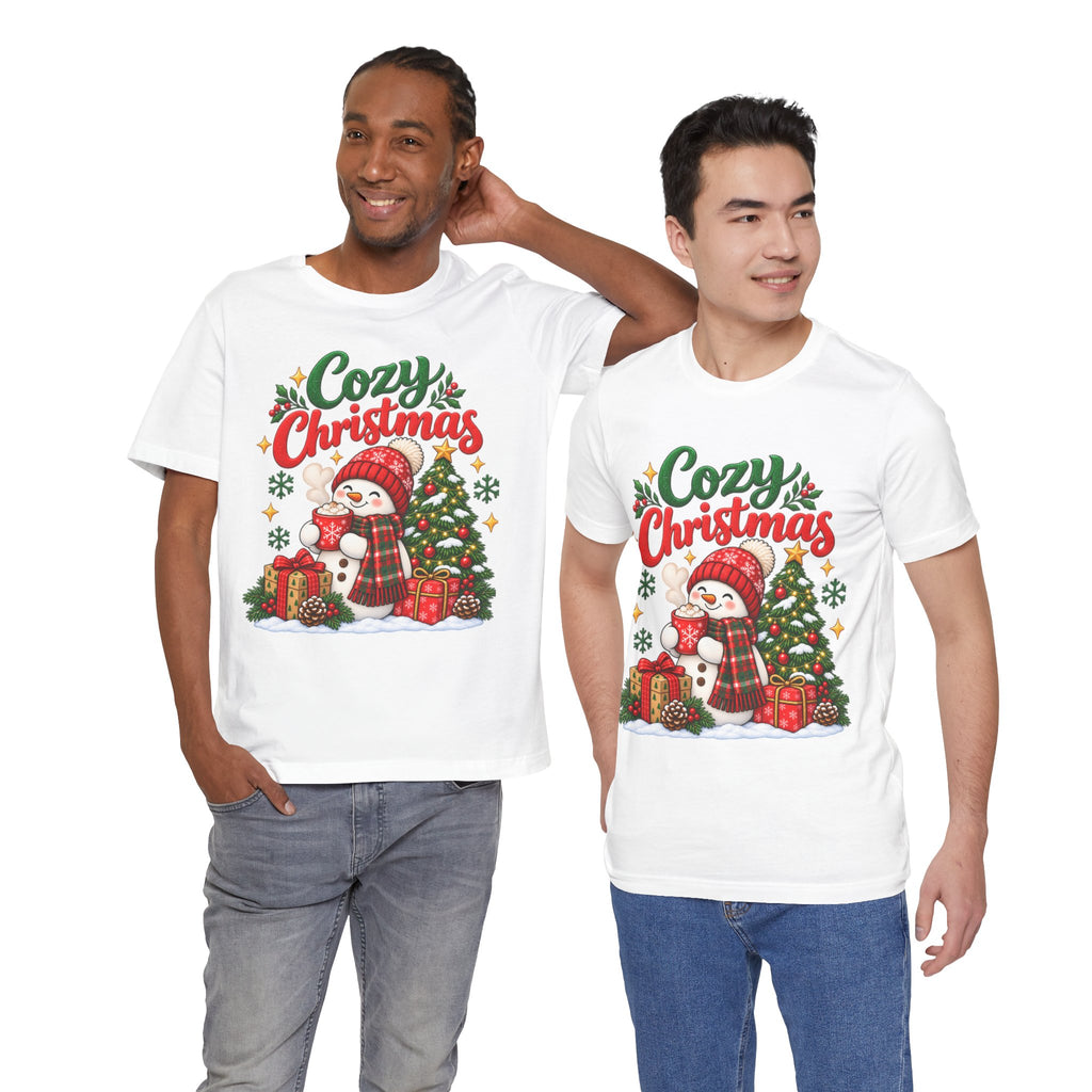 Cozy Christmas Snowman T-Shirt, Unisex Holiday Graphic Tee, Christmas Gift, S–3XL