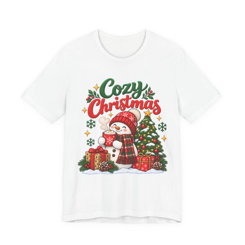 Cozy Christmas Snowman T-Shirt, Unisex Holiday Graphic Tee, Christmas Gift, S–3XL