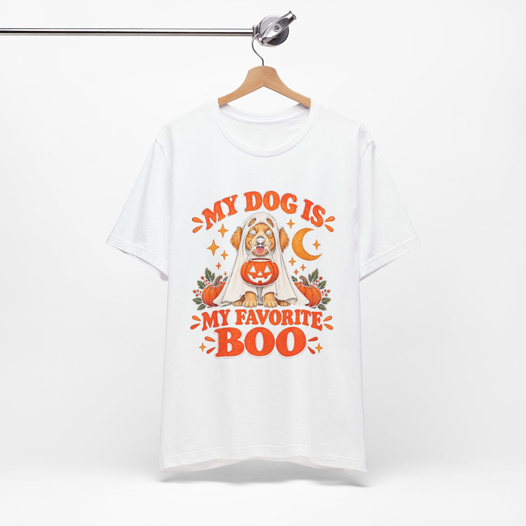 Unisex My Dog Is My Favorite Boo Shirt | Cute Ghost Dog Halloween Tee -