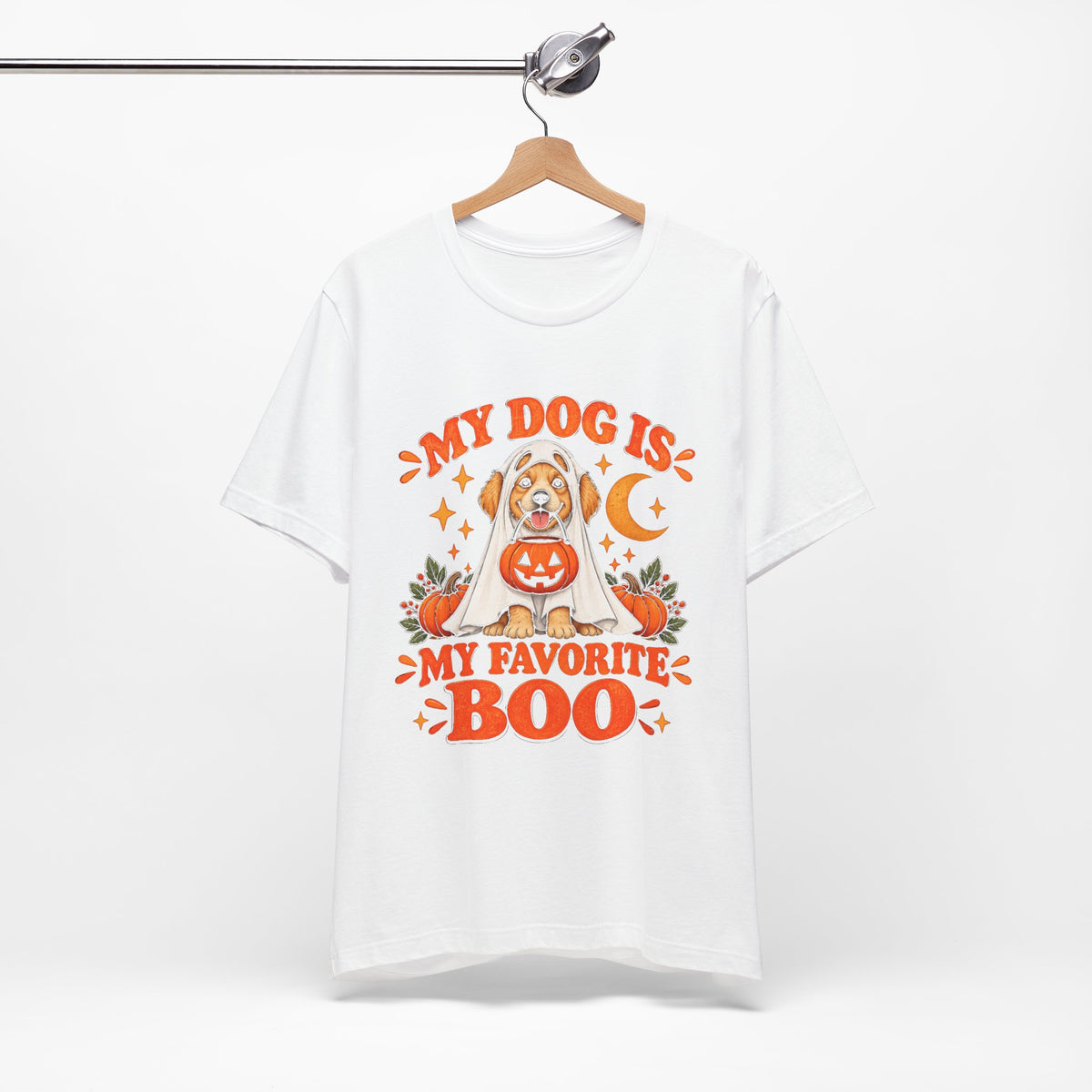 Unisex My Dog Is My Favorite Boo Shirt | Cute Ghost Dog Halloween Tee -