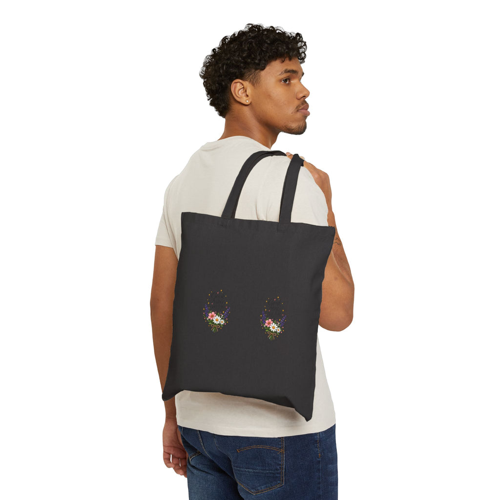 Faith-Inspired Floral Canvas Tote Bag