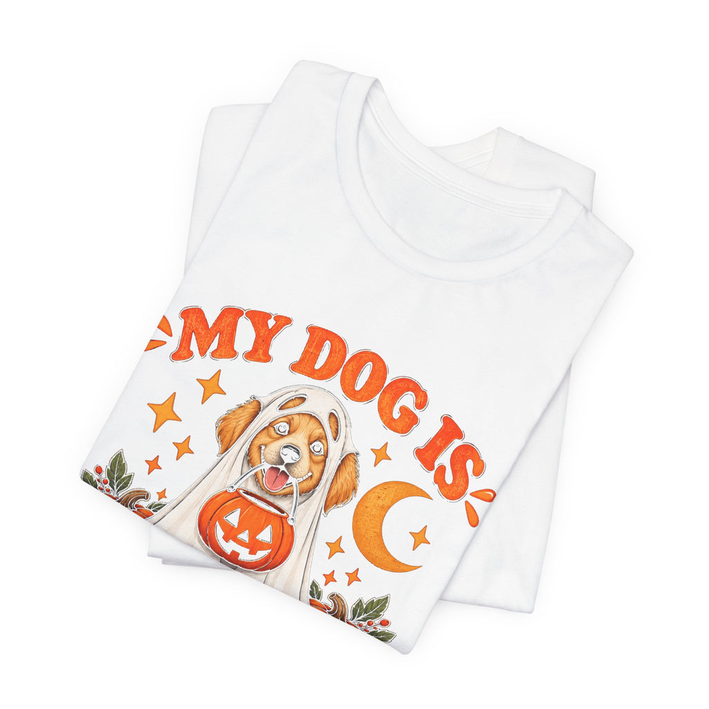 Unisex My Dog Is My Favorite Boo Shirt | Cute Ghost Dog Halloween Tee -