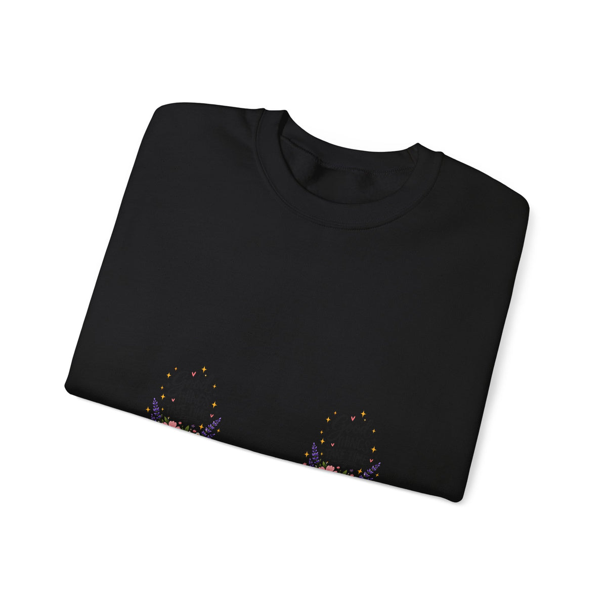 Good Vibes Floral Inspirational Crewneck Sweatshirt