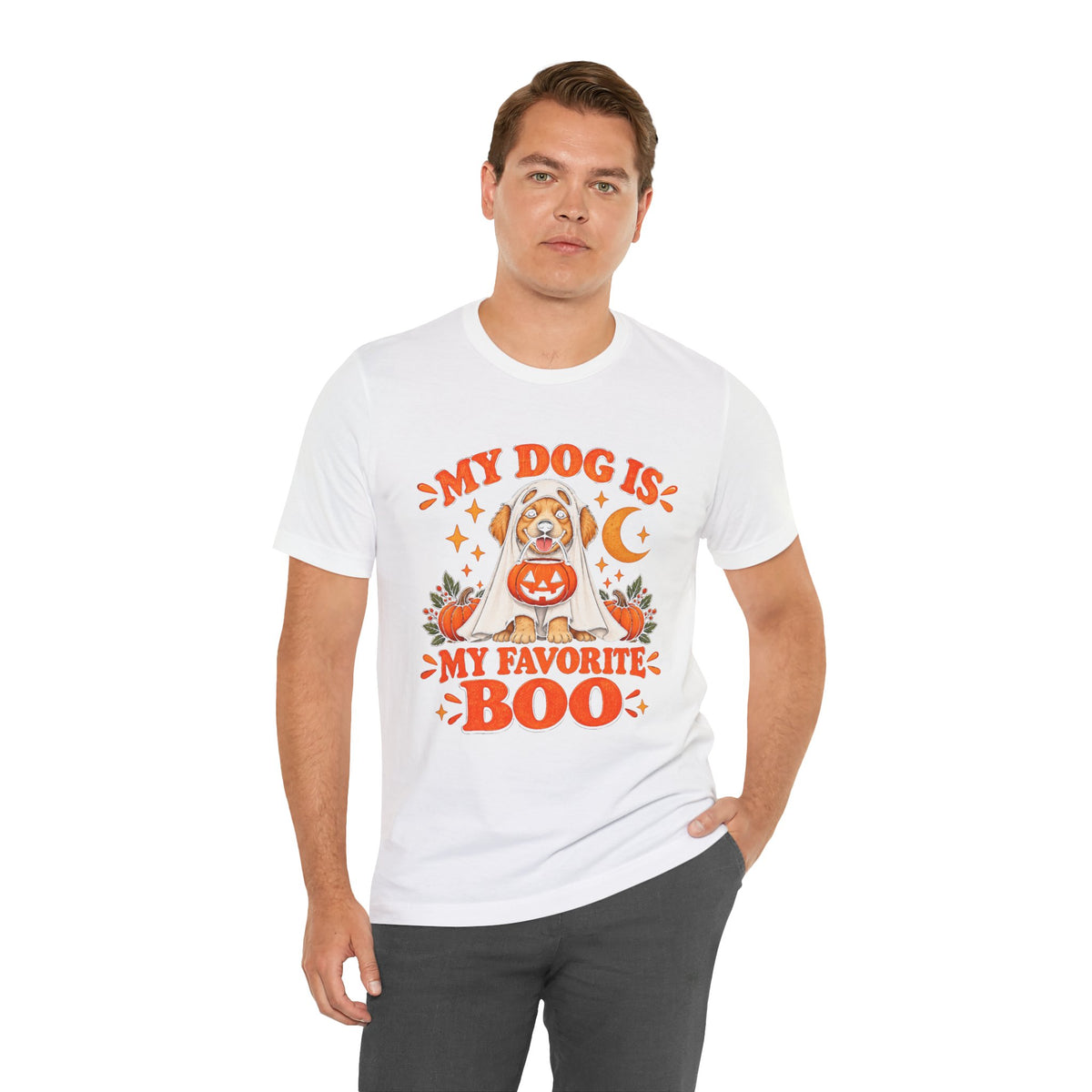 Unisex My Dog Is My Favorite Boo Shirt | Cute Ghost Dog Halloween Tee -